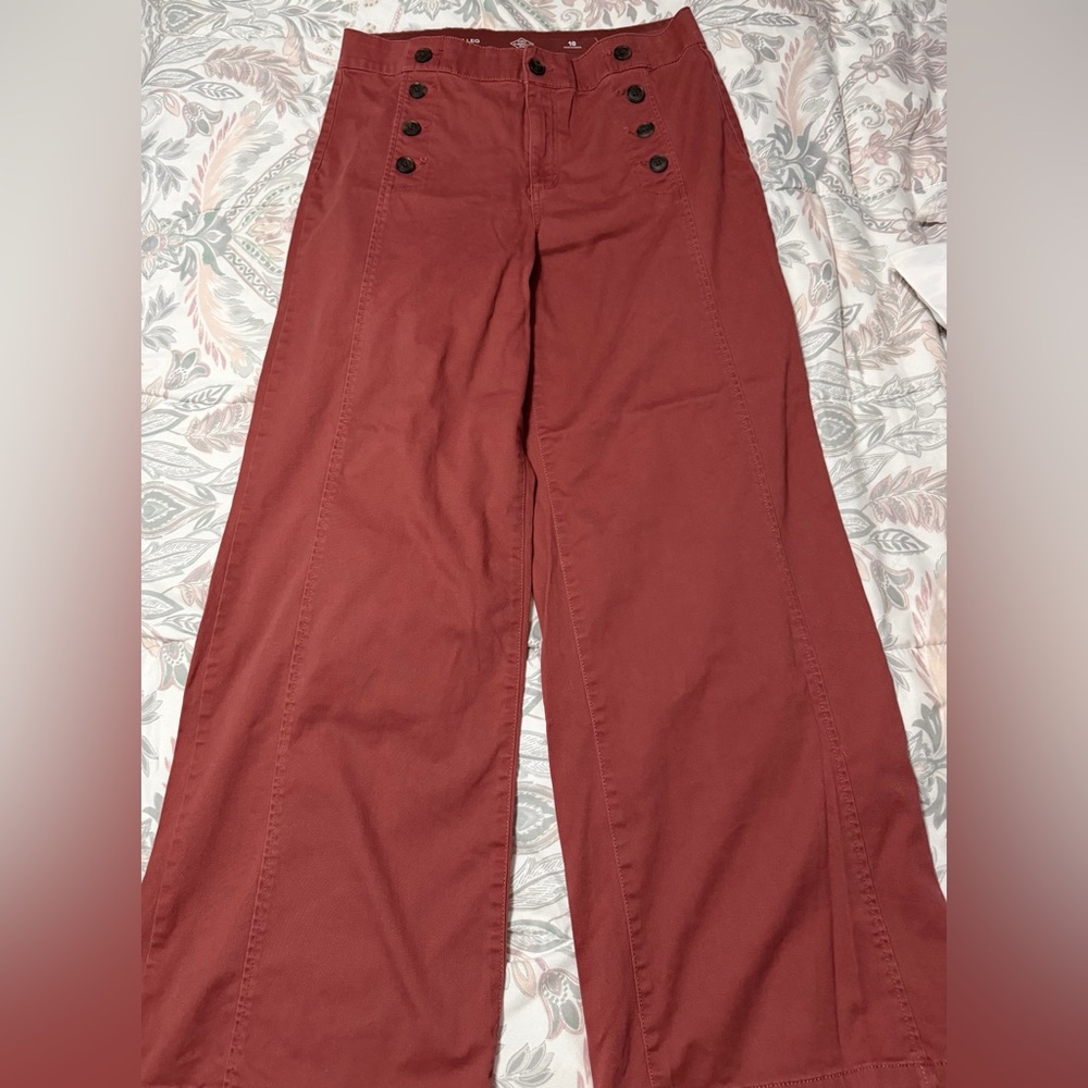 Women’s  Wide-Leg Casual Pants in Brick Red